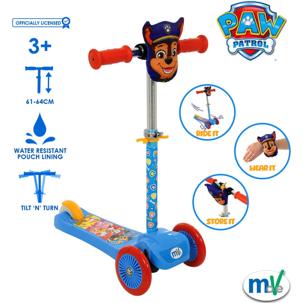 Paw Patrol Mini Go! Tilt 3 Wheel Scooter with Chase Squishle