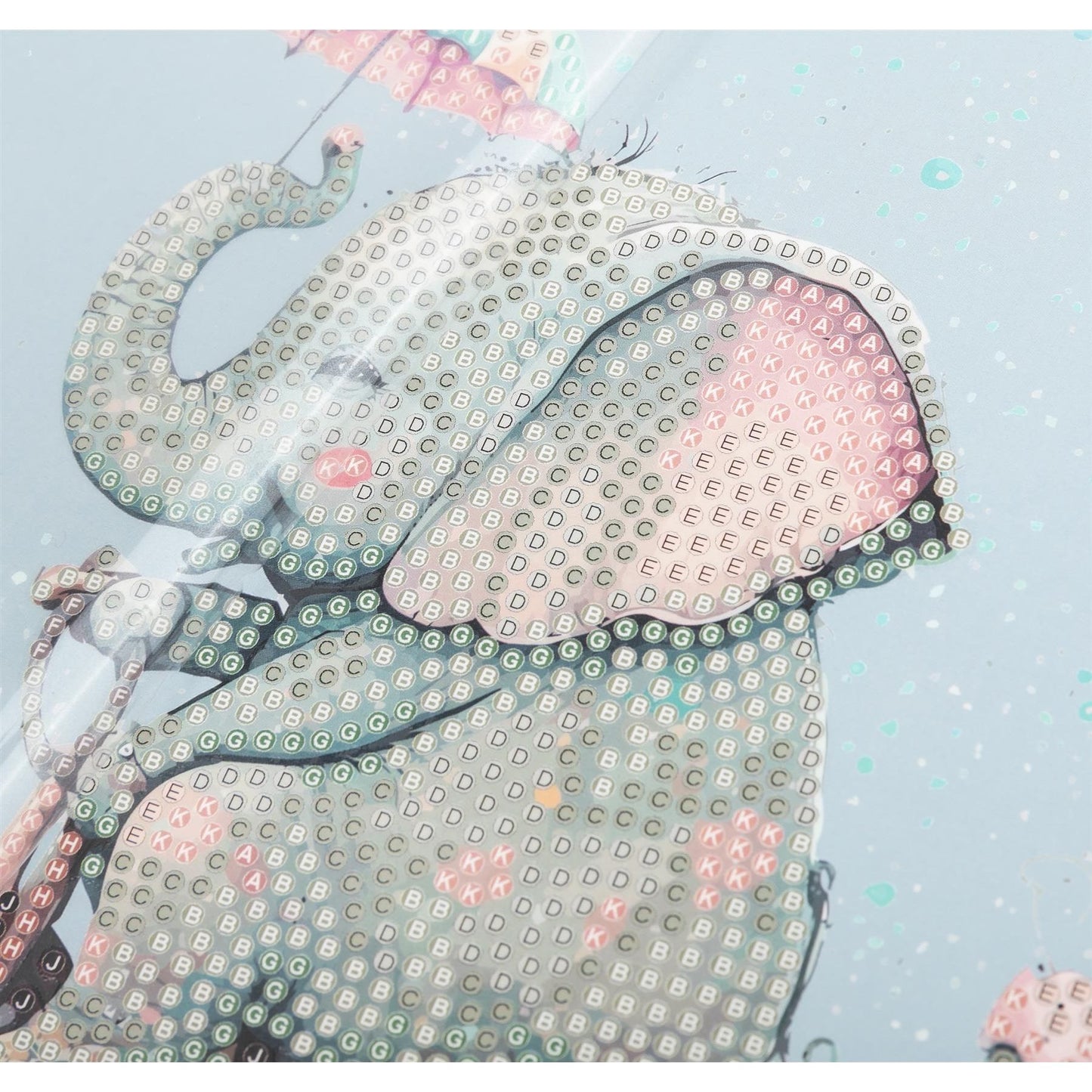 Elephant 18x18cm Crystal Art Card