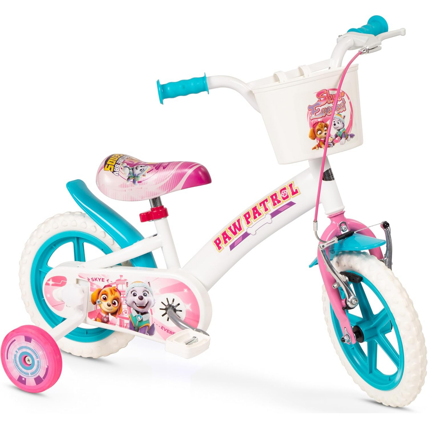 Toimsa Paw Patrol 12 inch Bicycle with Stabilisers and Basket Skye and Everest