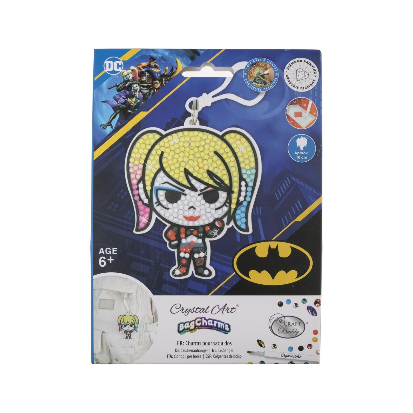 DC Harley Quinn Crystal Art Backpack Charm Kit