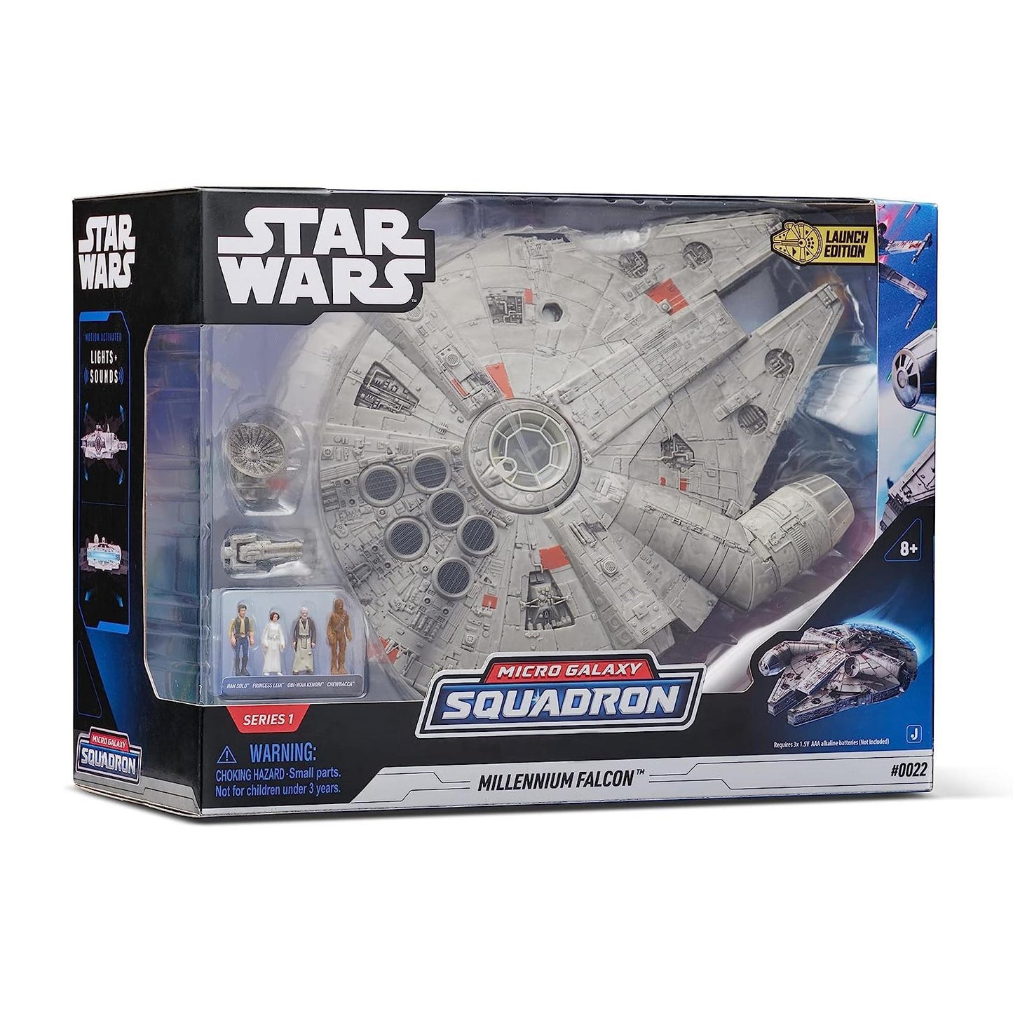 Star Wars Micro Galaxy Squadron Millennium Falcon - 9-Inch Assault Class Vehicle with Four 1-Inch Micro Figure Accessories