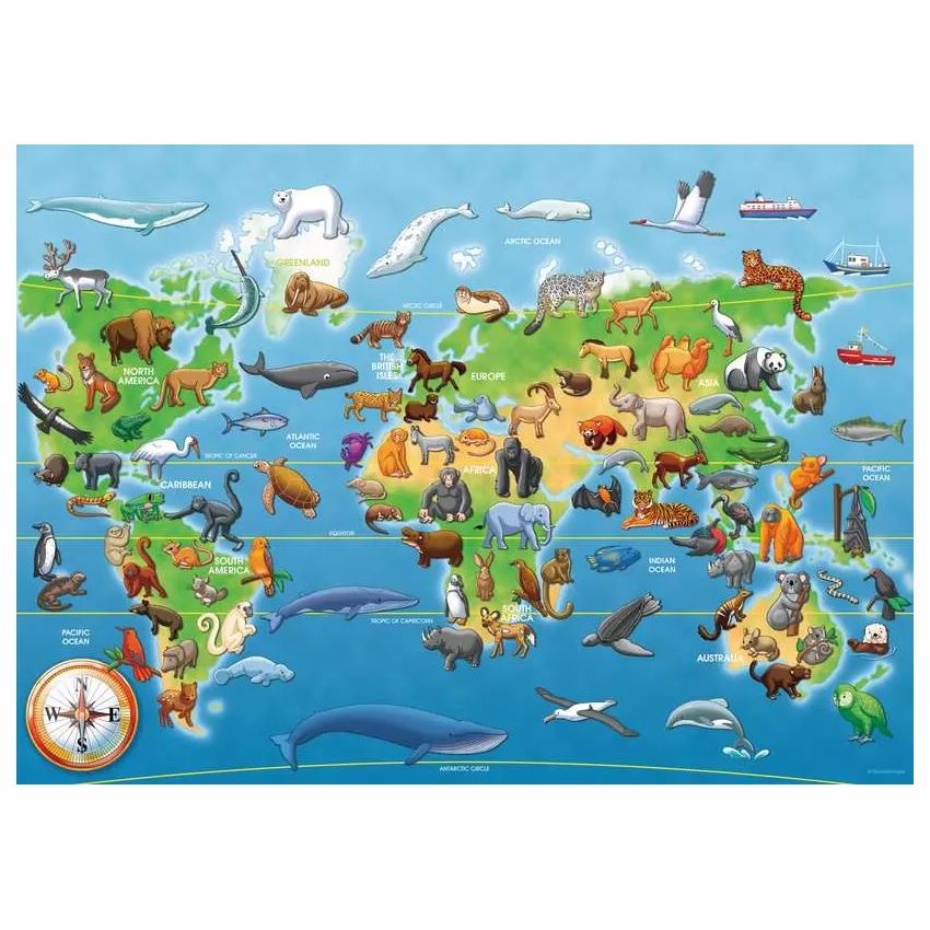 Endangered Animals Giant Floor Puzzle, 60pc