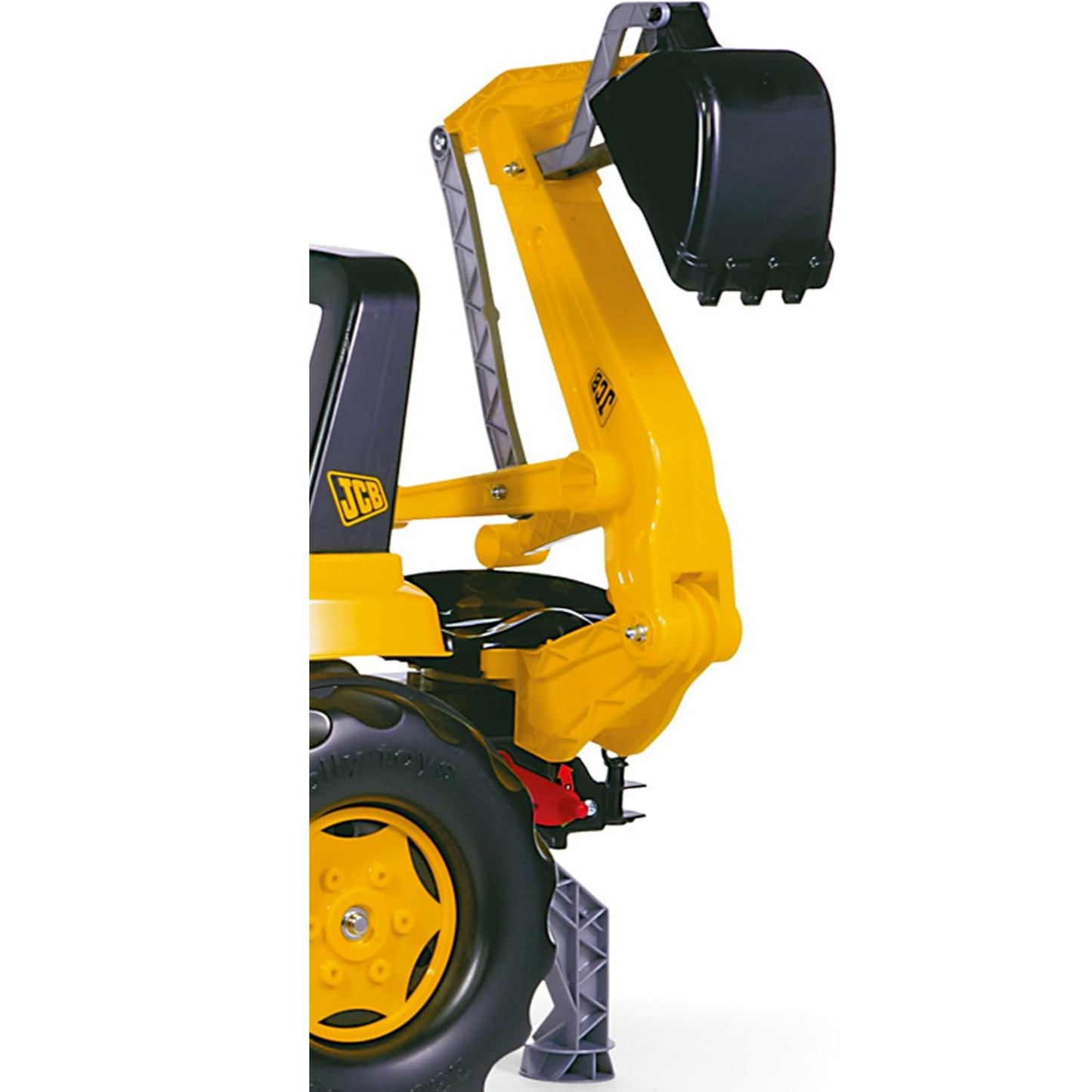 Rolly JCB Tractor with Frontloader and Rear Excavator, Yellow