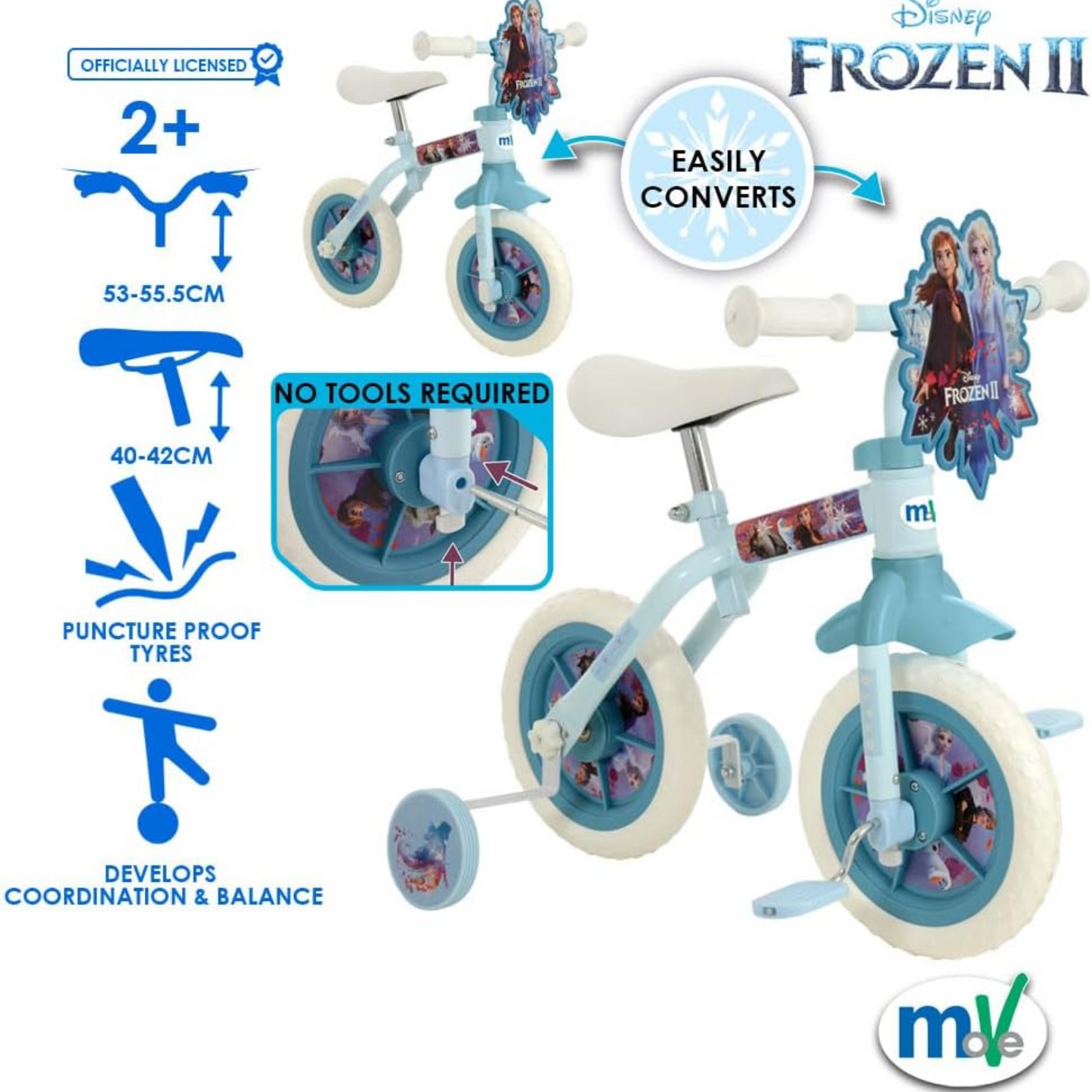 Frozen II 10" 2-In-1 Training Bike