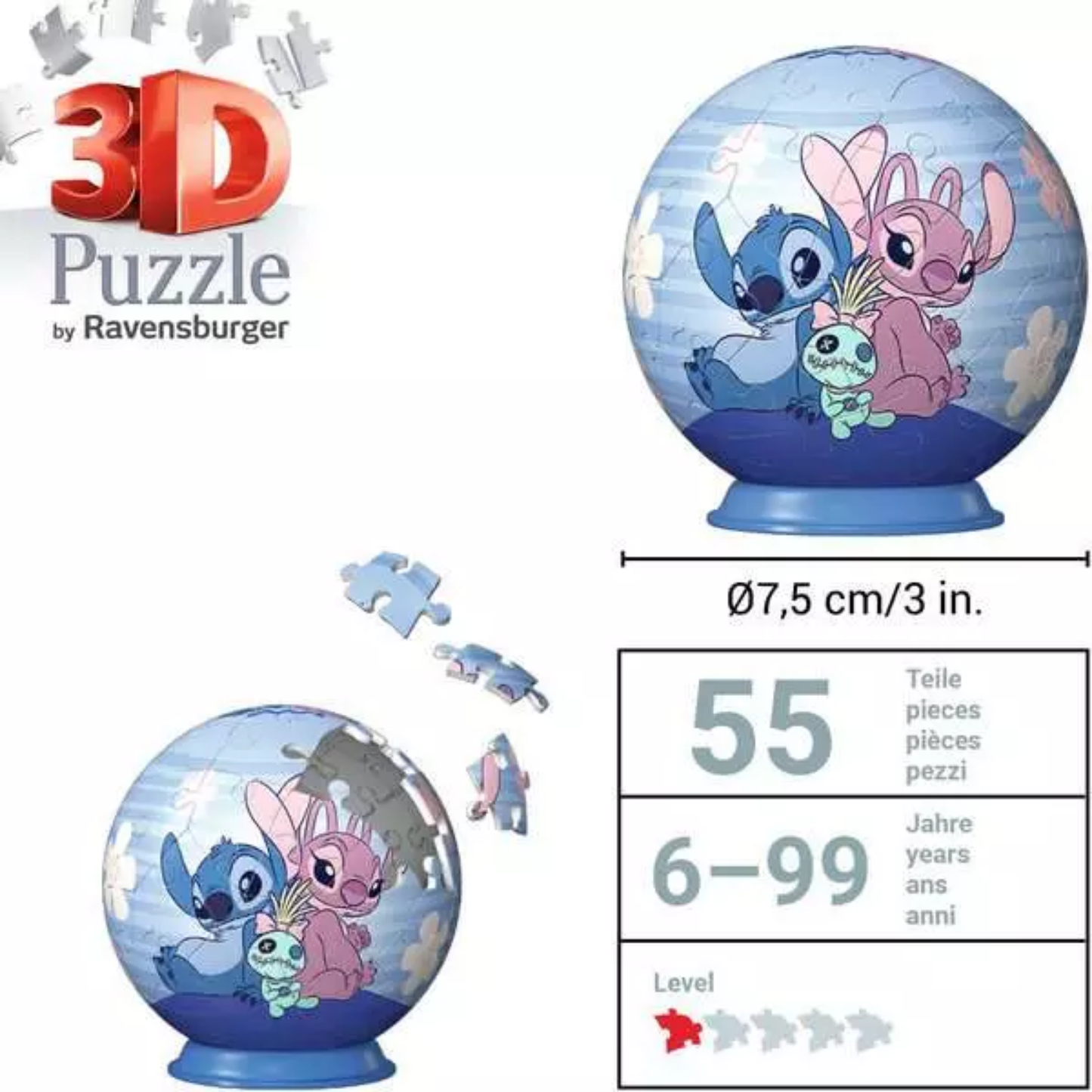 Ravensburger 3D Puzzle Ball Angel - 54 Pieces