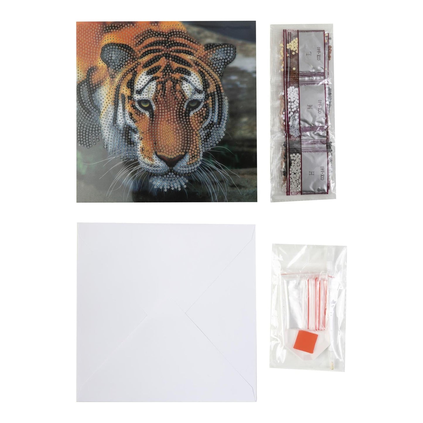 Tiger 18x18cm Crystal Art Card