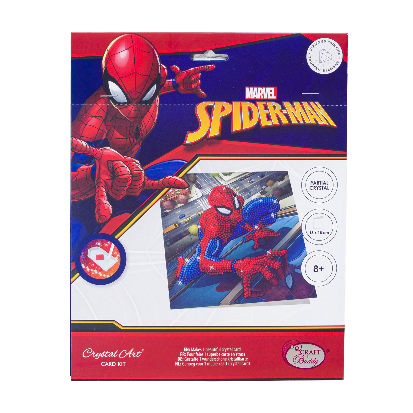 Marvel Spiderman 18x18cm Crystal Art Card