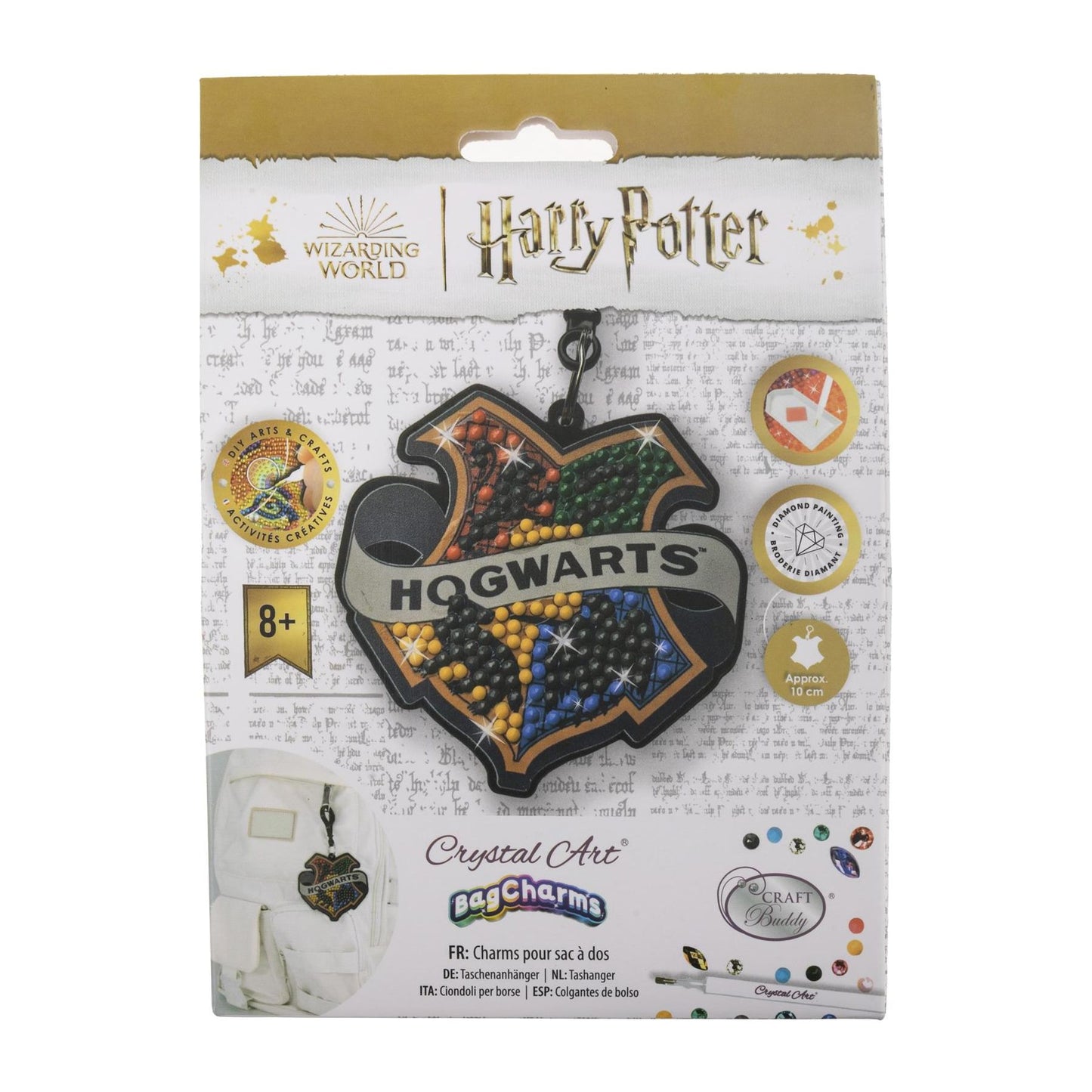 Harry Potter Hogwarts Badge Crystal Art Backpack Charm Kit