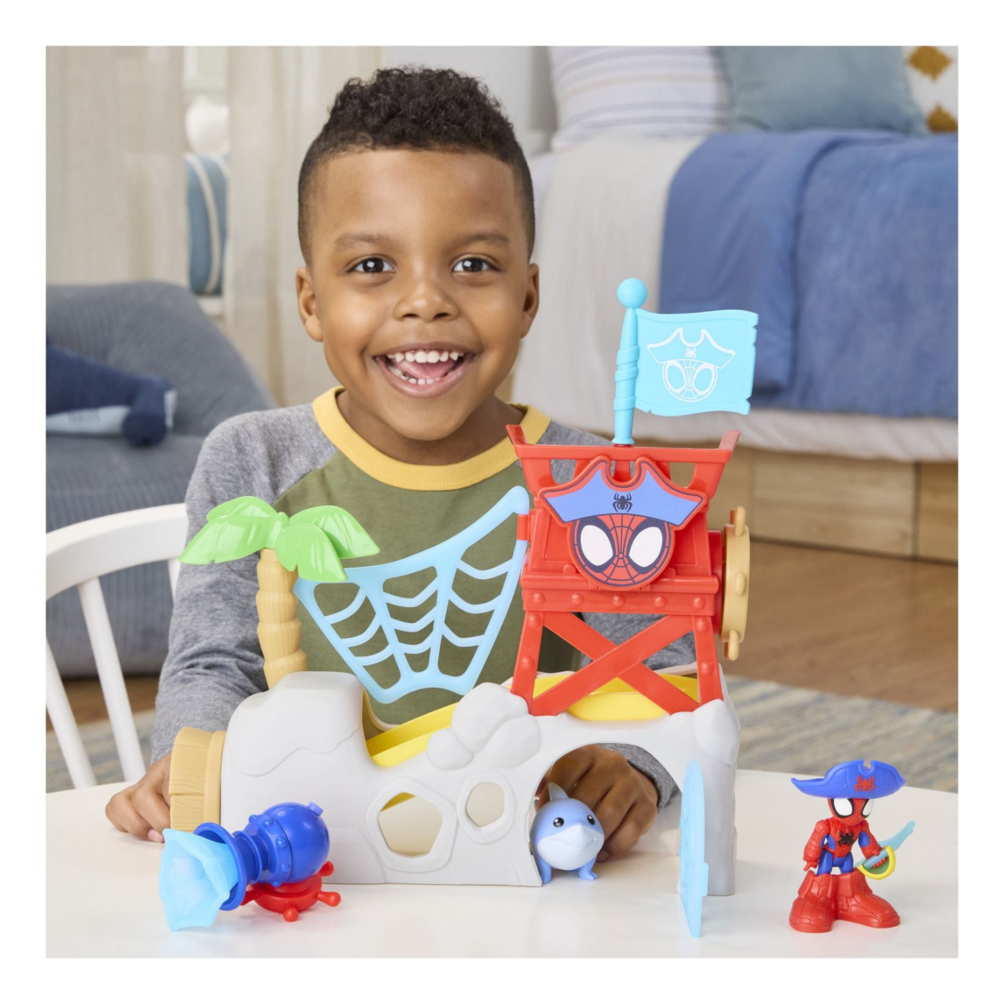 Spidey and his Amazing Friends Marvel Toys Water-Webs Spidey Island Spider-Man Playset