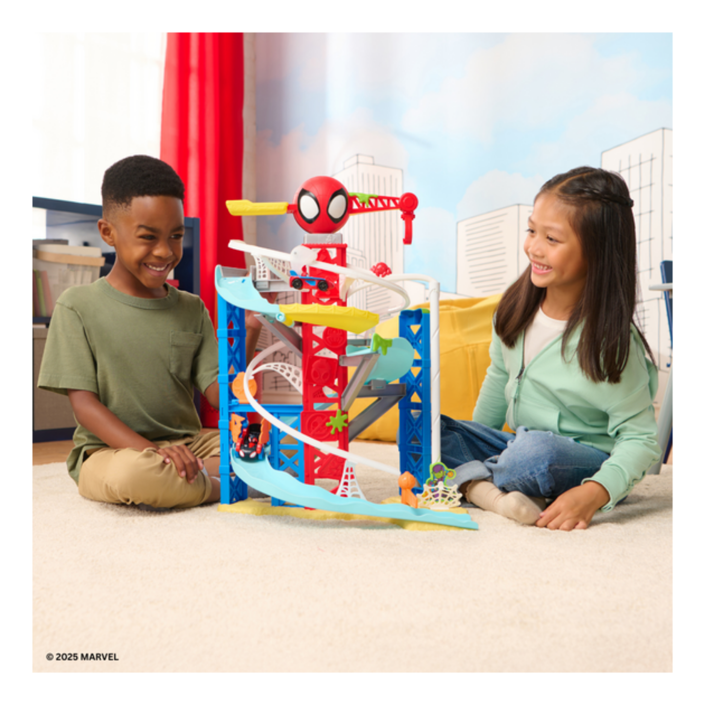 MARVEL Spidey and His Amazing Friends Construction Zone Chaos Track Set