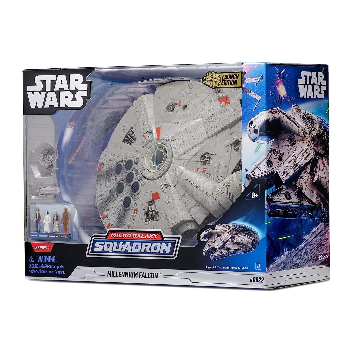 Star Wars Micro Galaxy Squadron Millennium Falcon - 9-Inch Assault Class Vehicle with Four 1-Inch Micro Figure Accessories