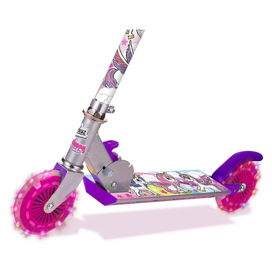 Ozbozz Unicorn Dreamland Light up Folding Scooter 5+ Flashing Wheels