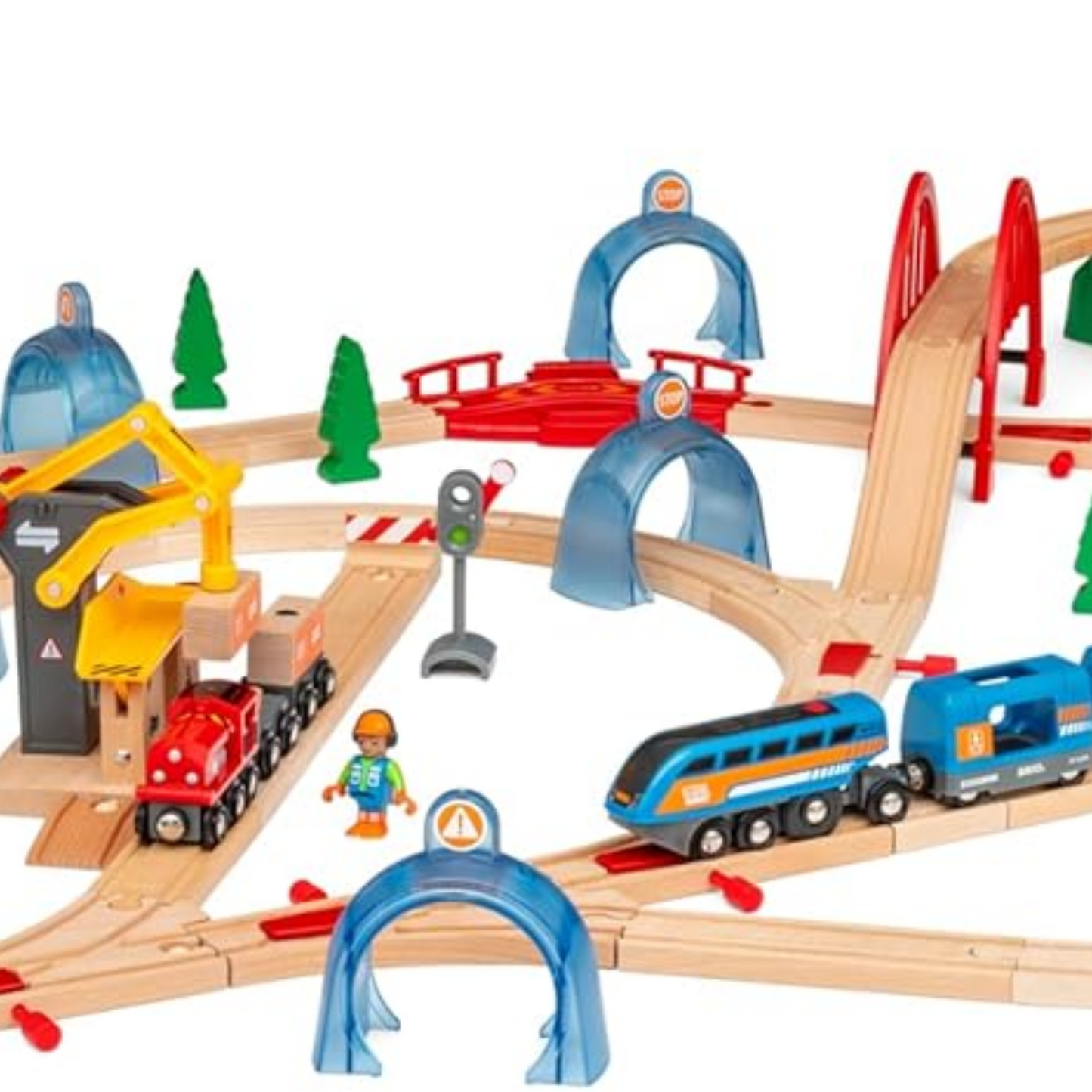 BRIO World Smart Tech Sound Action Tunnel Deluxe Battery Powered Train Set for Kids Age 3 Years Up - Wooden Railway Expansions and Accessories