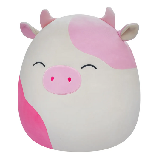 Original Squishmallows 16" Soft Toy - Caedyn the Pink Cow
