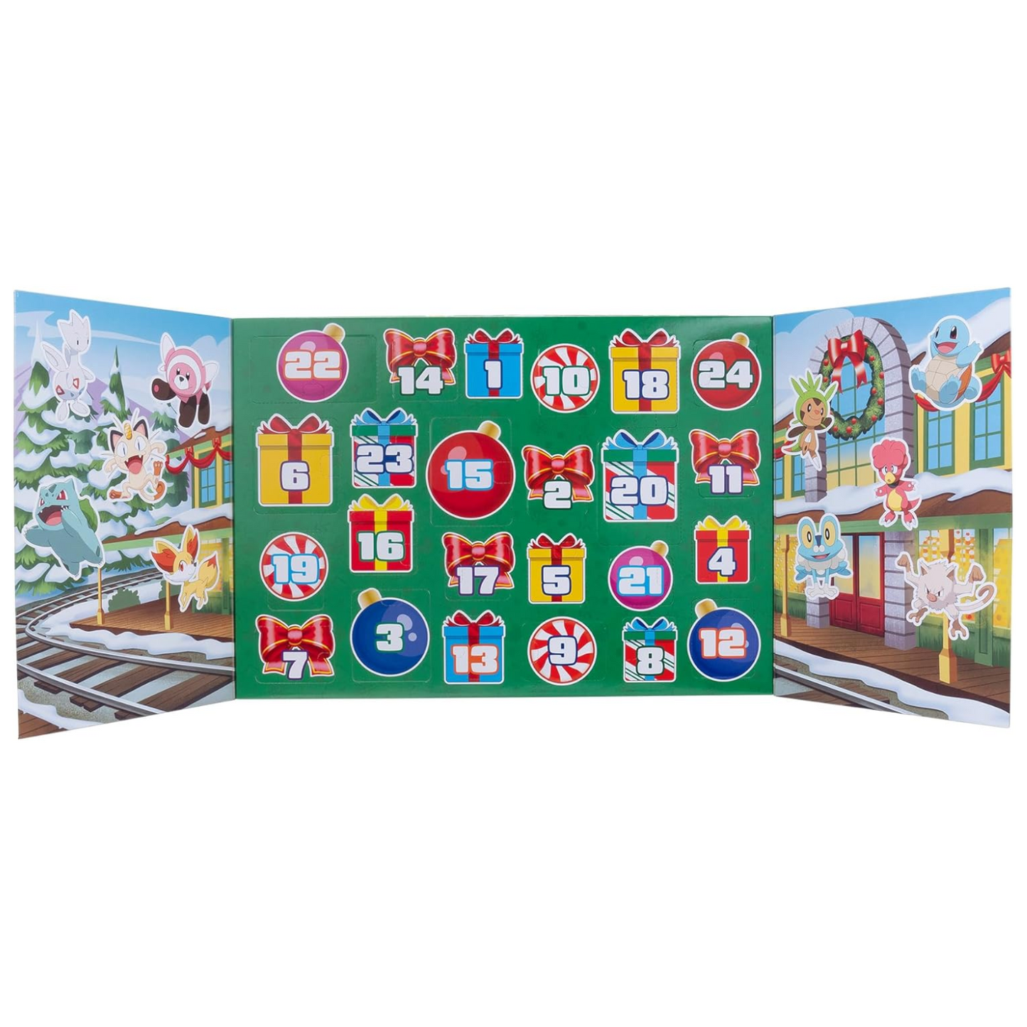 Pokémon Holiday Advent Calendar - Features 16 2-Inch Battle Figures with Special Finish and Eight Unique Accessories