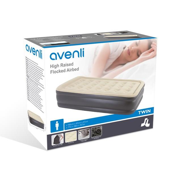 High Raised Twin Airbed + Built in Pump