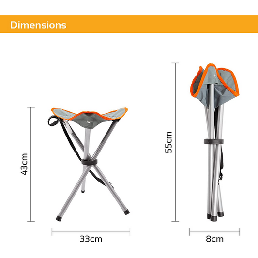 Milestone Camping Compact Outdoor Portable Tripod Stool Folding Chair