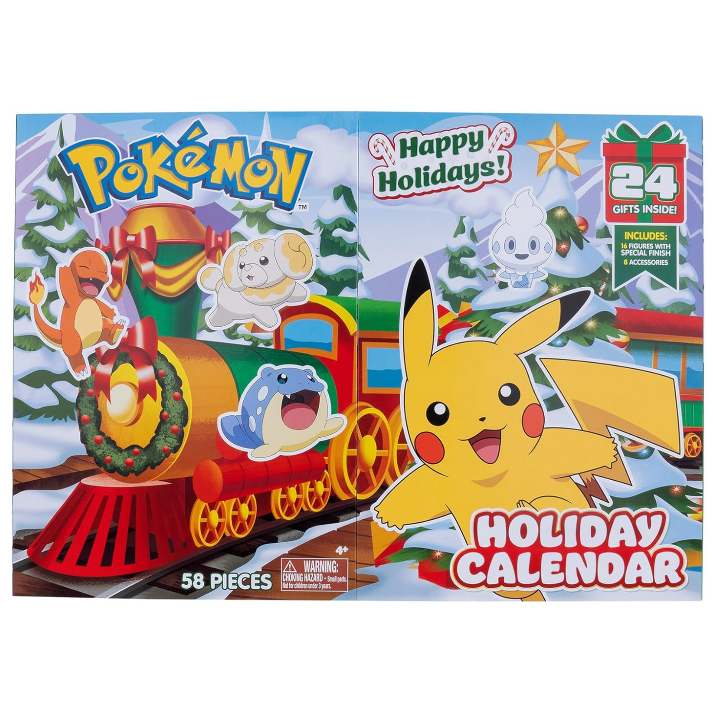 Pokémon Holiday Advent Calendar - Features 16 2-Inch Battle Figures with Special Finish and Eight Unique Accessories