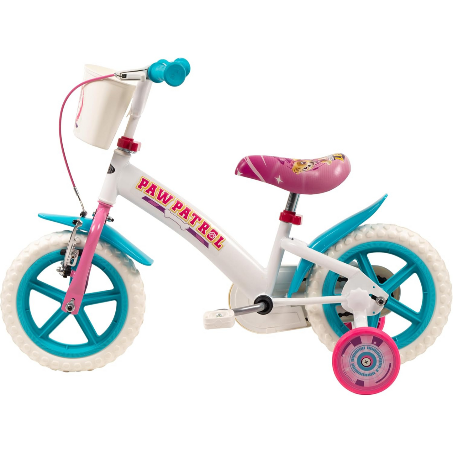Toimsa Paw Patrol 12 inch Bicycle with Stabilisers and Basket Skye and Everest