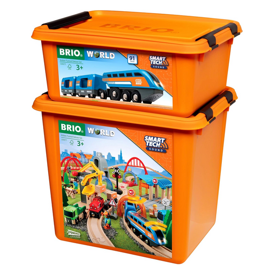 BRIO World Smart Tech Sound Action Tunnel Deluxe Battery Powered Train Set for Kids Age 3 Years Up - Wooden Railway Expansions and Accessories
