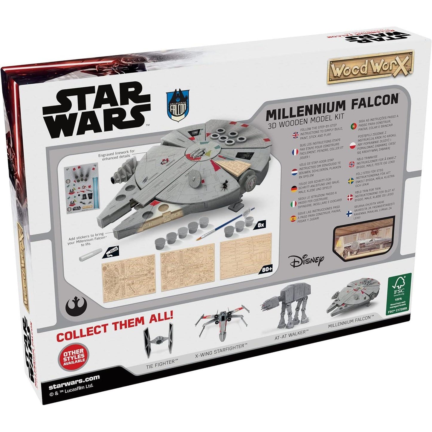 WoodWorX: Star Wars Millenium Falcon 3D Wooden Model Kit