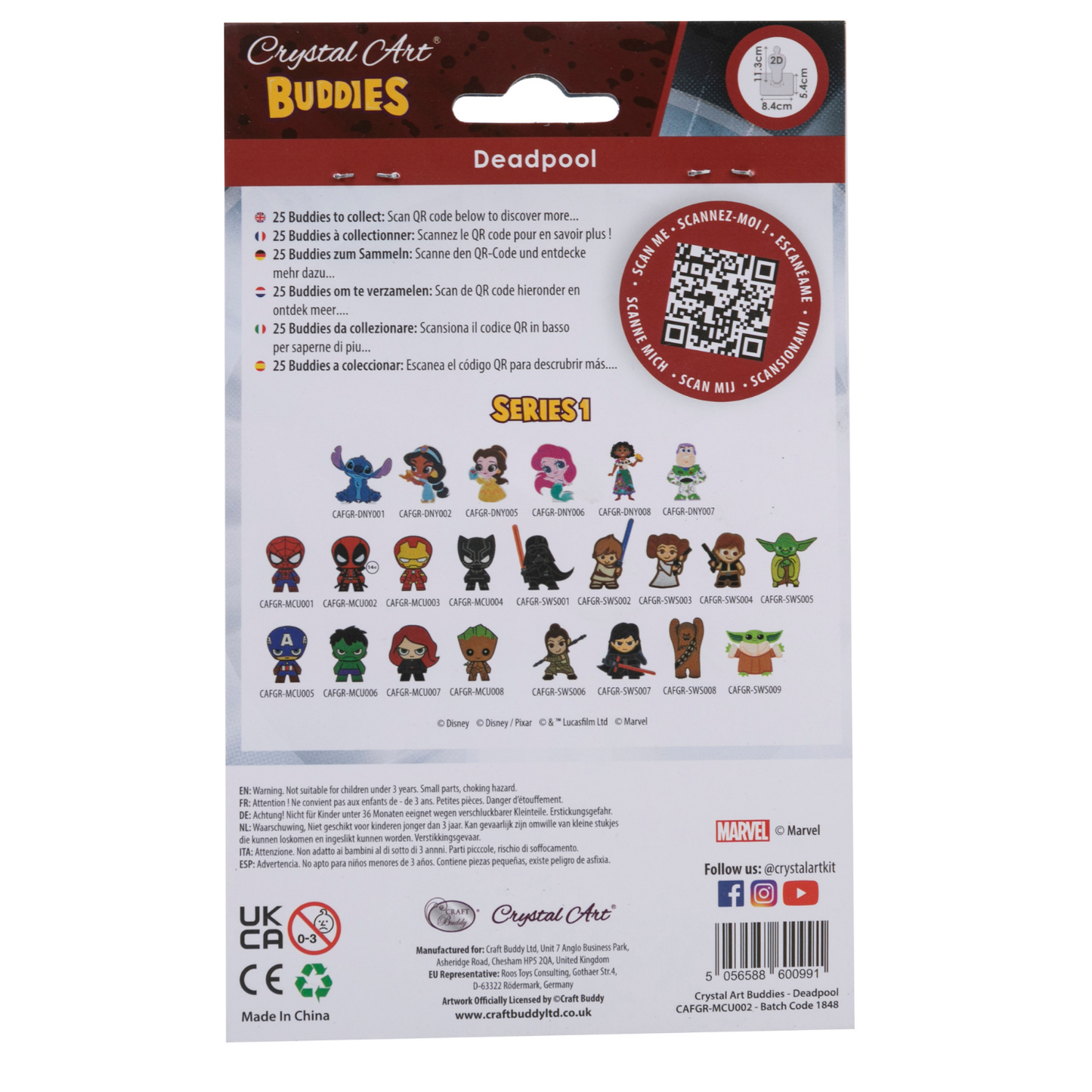 Marvel Deadpool Crystal Art Buddies