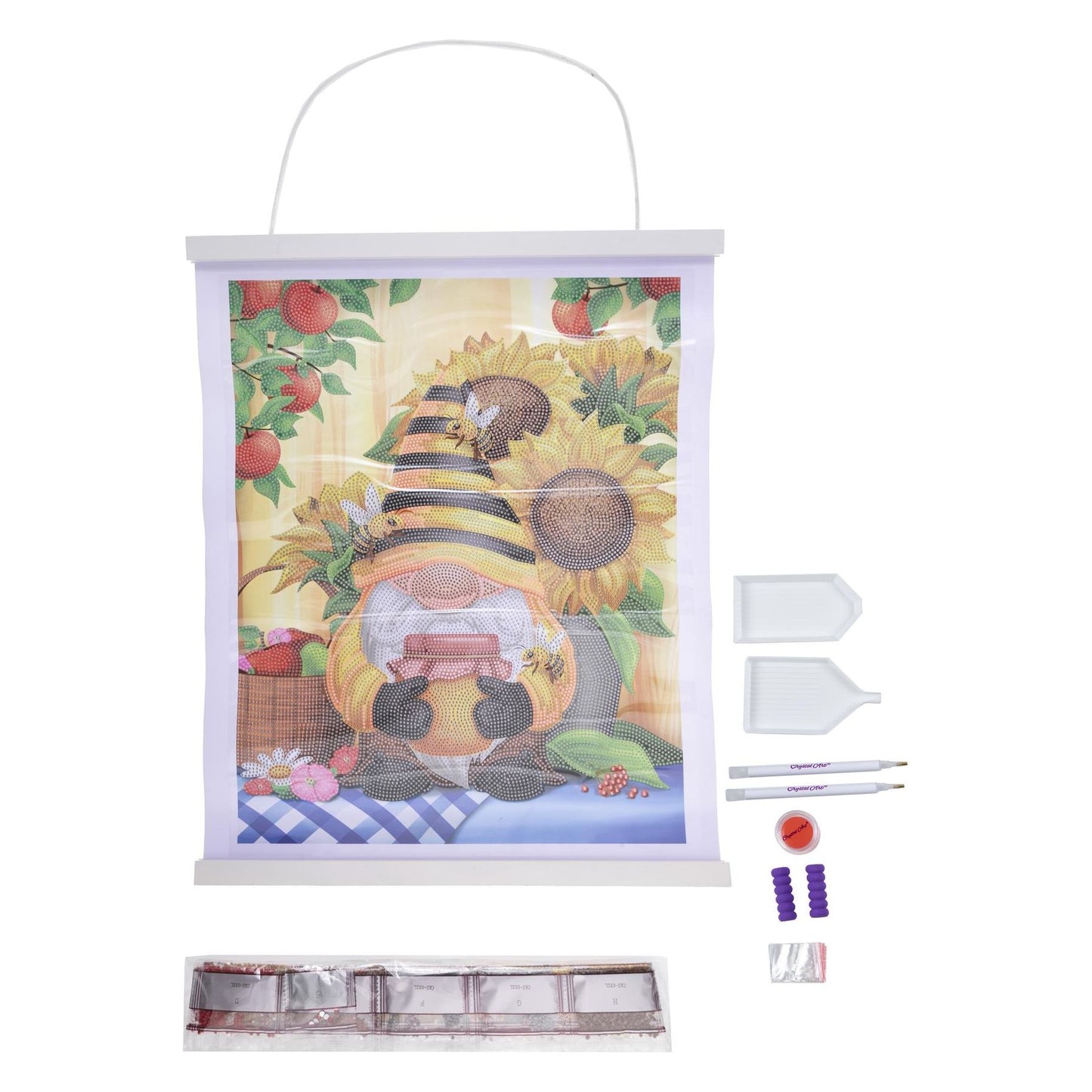 Honey Bee Gnome 35x45cm Crystal Art Scroll