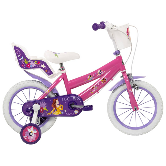 Toimsa Disney Princess 14" Bicycle, with Stabilisers, Basket and Doll Carrier