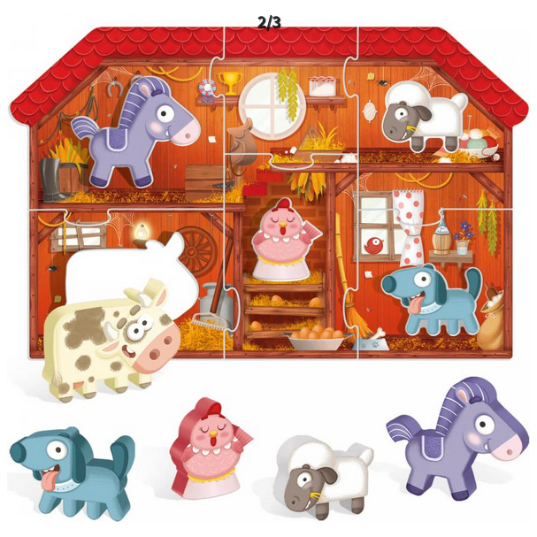 Headu Monttessori My First Farm Educational Puzzle Kids Children 2-4