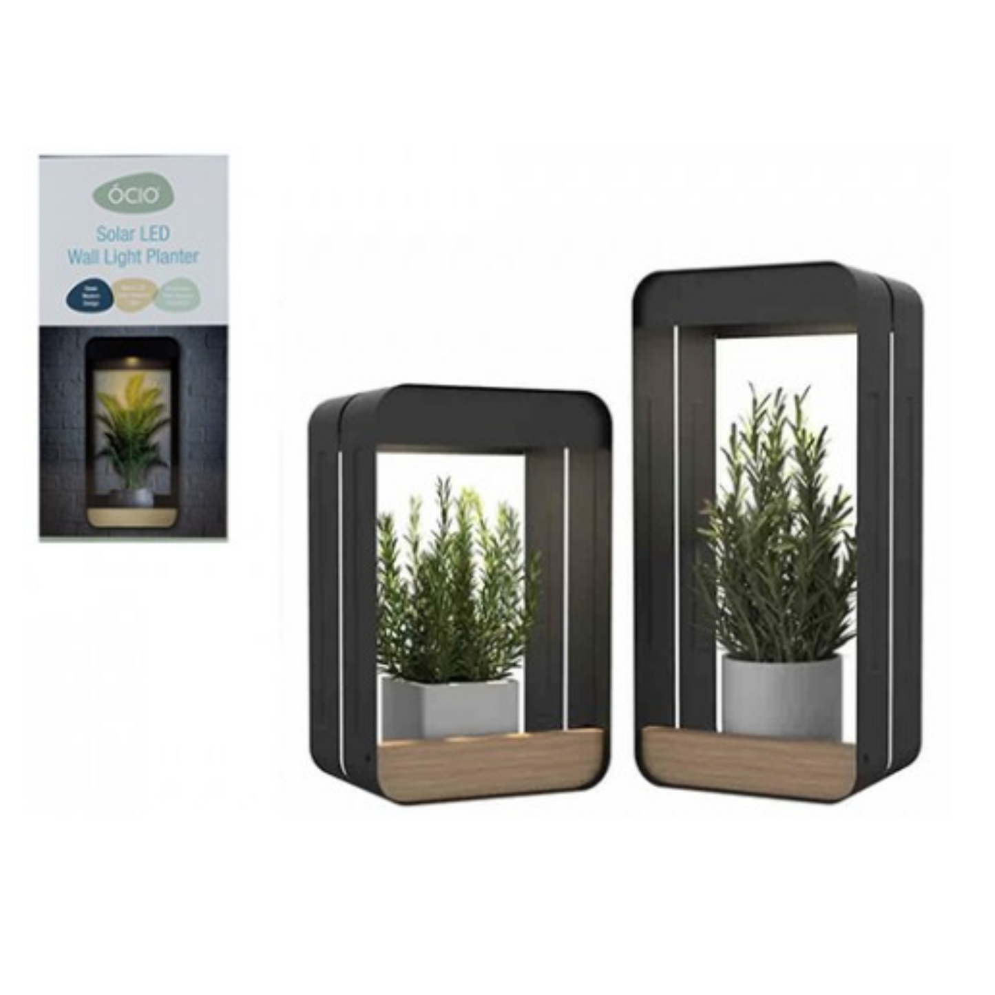 Summit Ocio Solar Wall Light & Planter