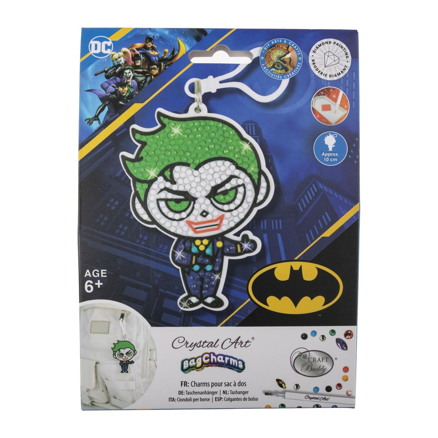 DC Joker Crystal Art Backpack Charm Kit