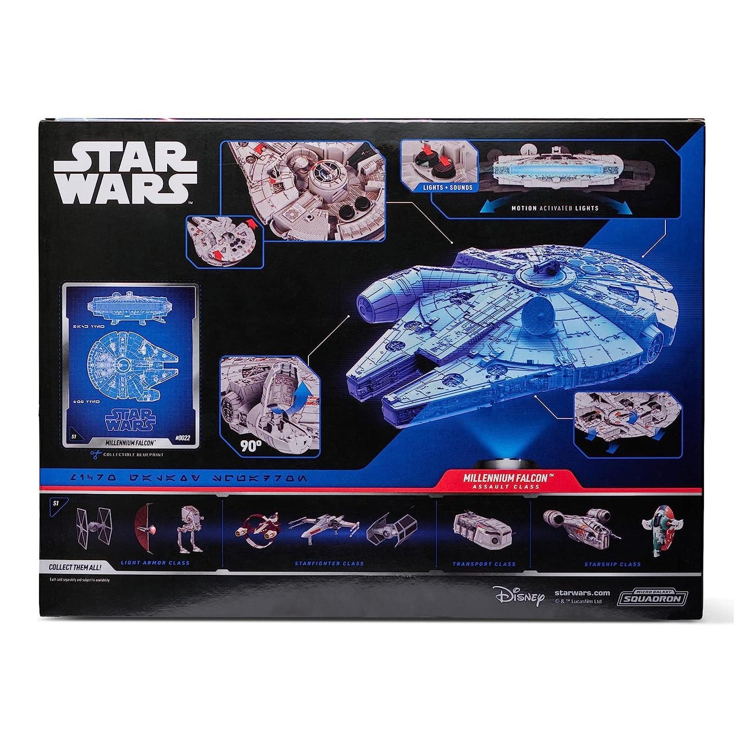 Star Wars Micro Galaxy Squadron Millennium Falcon - 9-Inch Assault Class Vehicle with Four 1-Inch Micro Figure Accessories