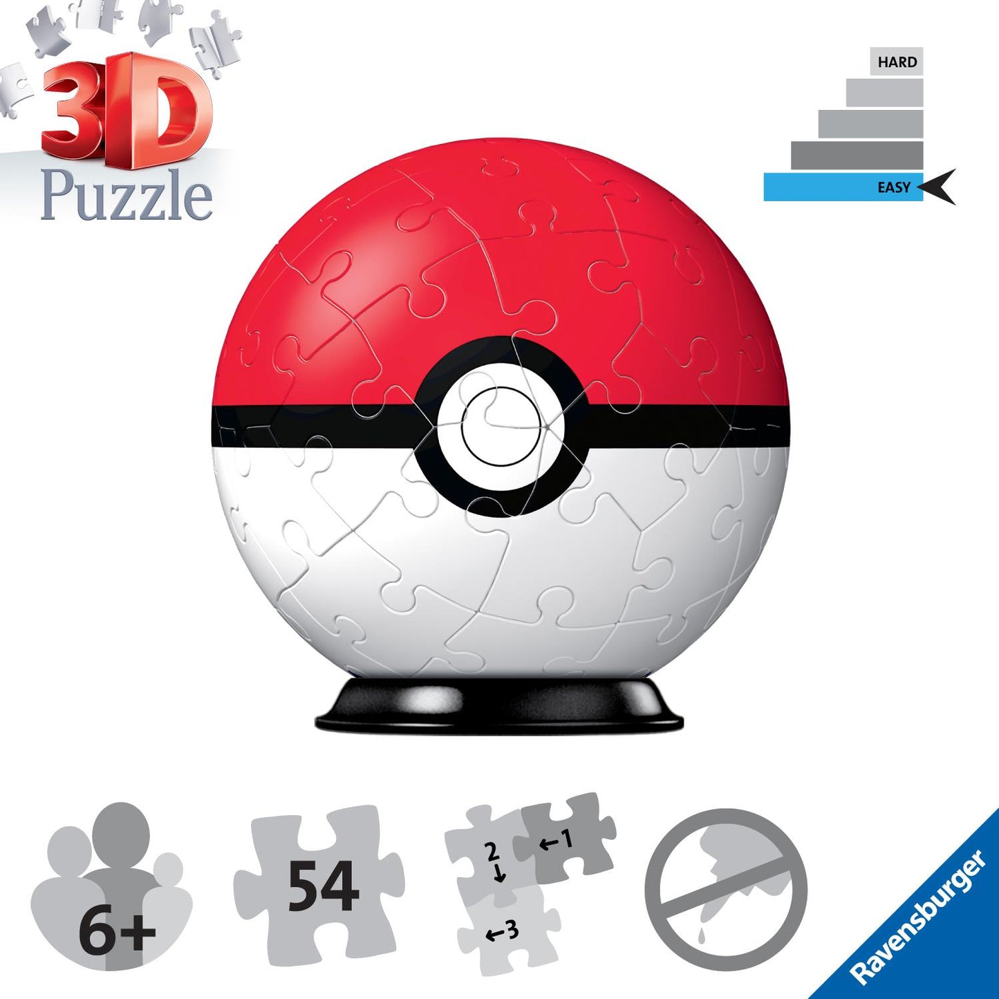 Pokemon Pokeball 3D Puzzle, 54pc