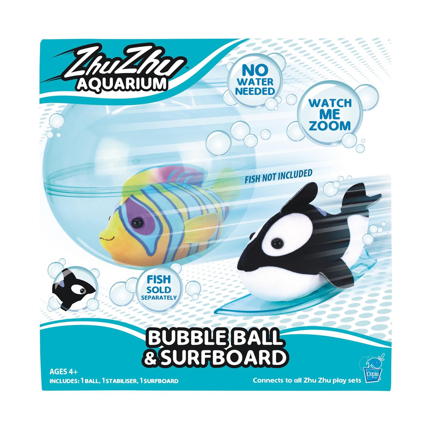 Zhu Zhu Bubble Ball and Surfboard (without fish)