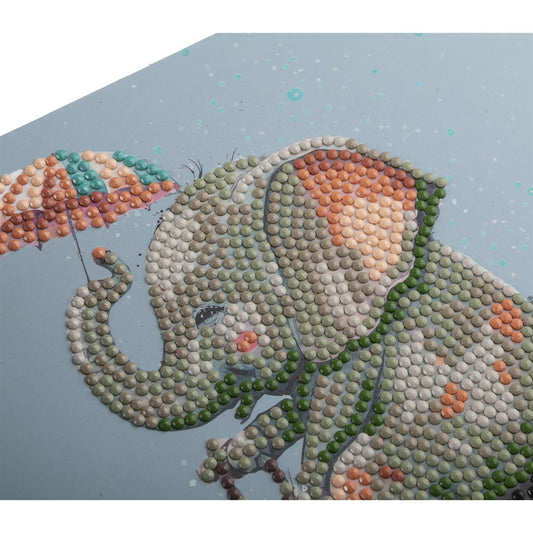 Elephant 18x18cm Crystal Art Card