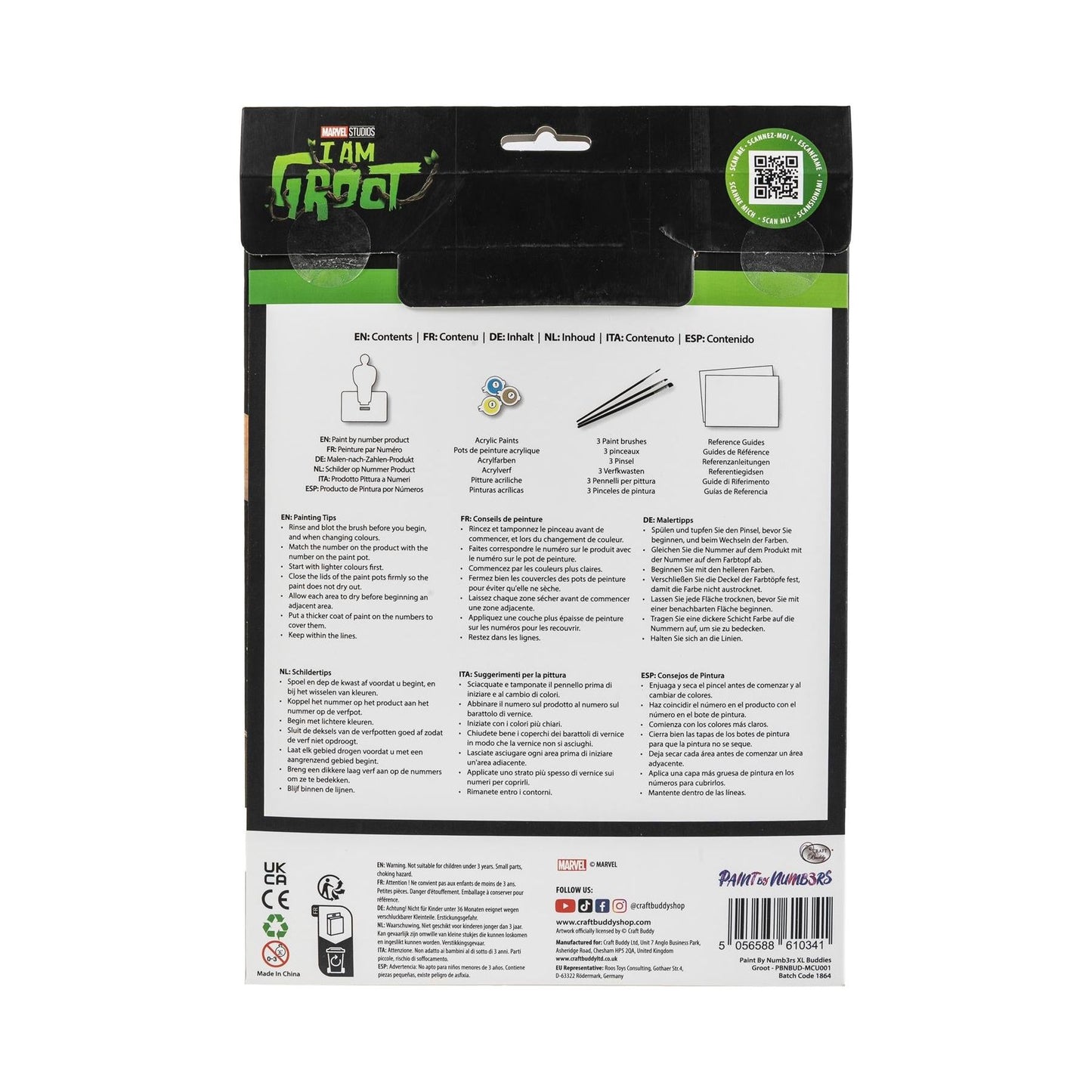 Marvel Groot XL Buddy Paint By Numbers Kit