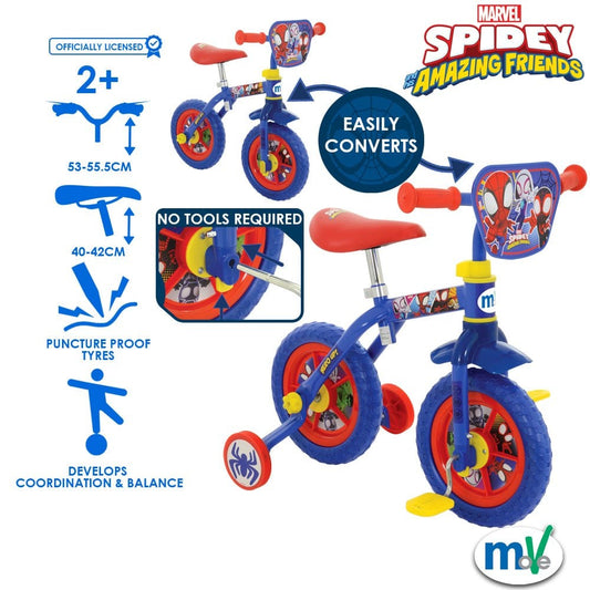Spidey and his Amazing Friends My First 2-in-1 Balance Bike 10" with Pedals