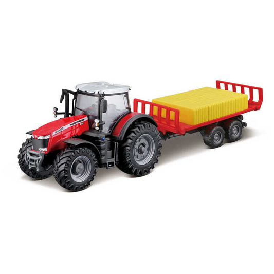 Massey Ferguson Tractor with Bale Trailer 8740S 10cm