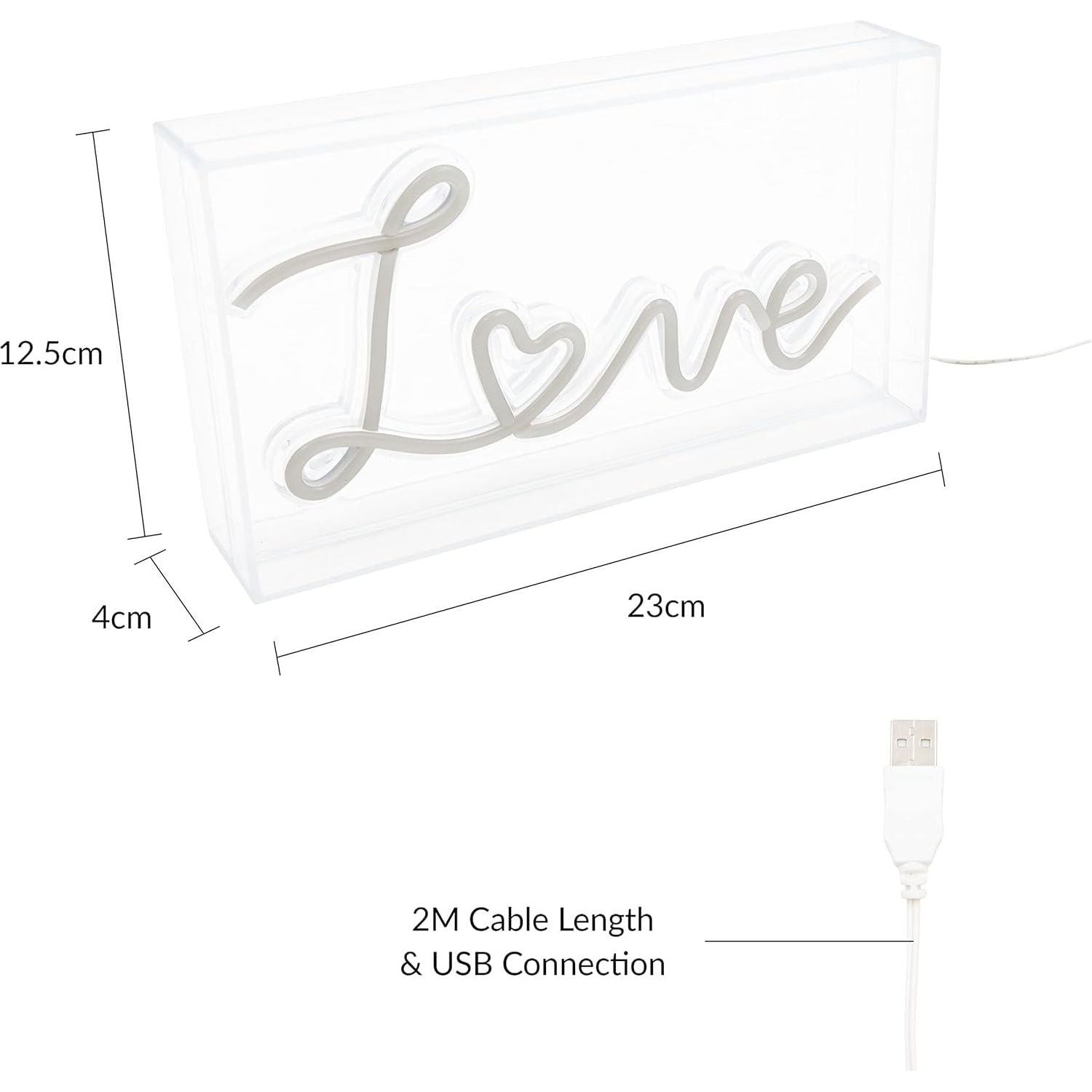 Love Acrylic Box Neon Light