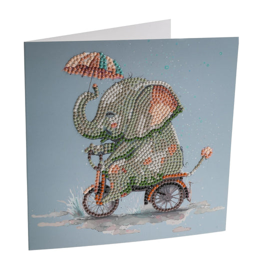 Elephant 18x18cm Crystal Art Card