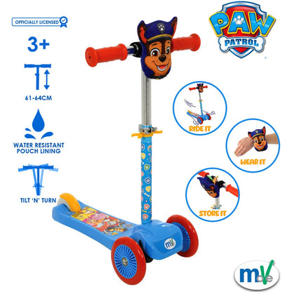 Paw Patrol Mini Go! Tilt 3 Wheel Scooter with Chase Squishle