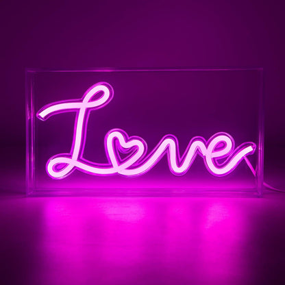 Love Acrylic Box Neon Light