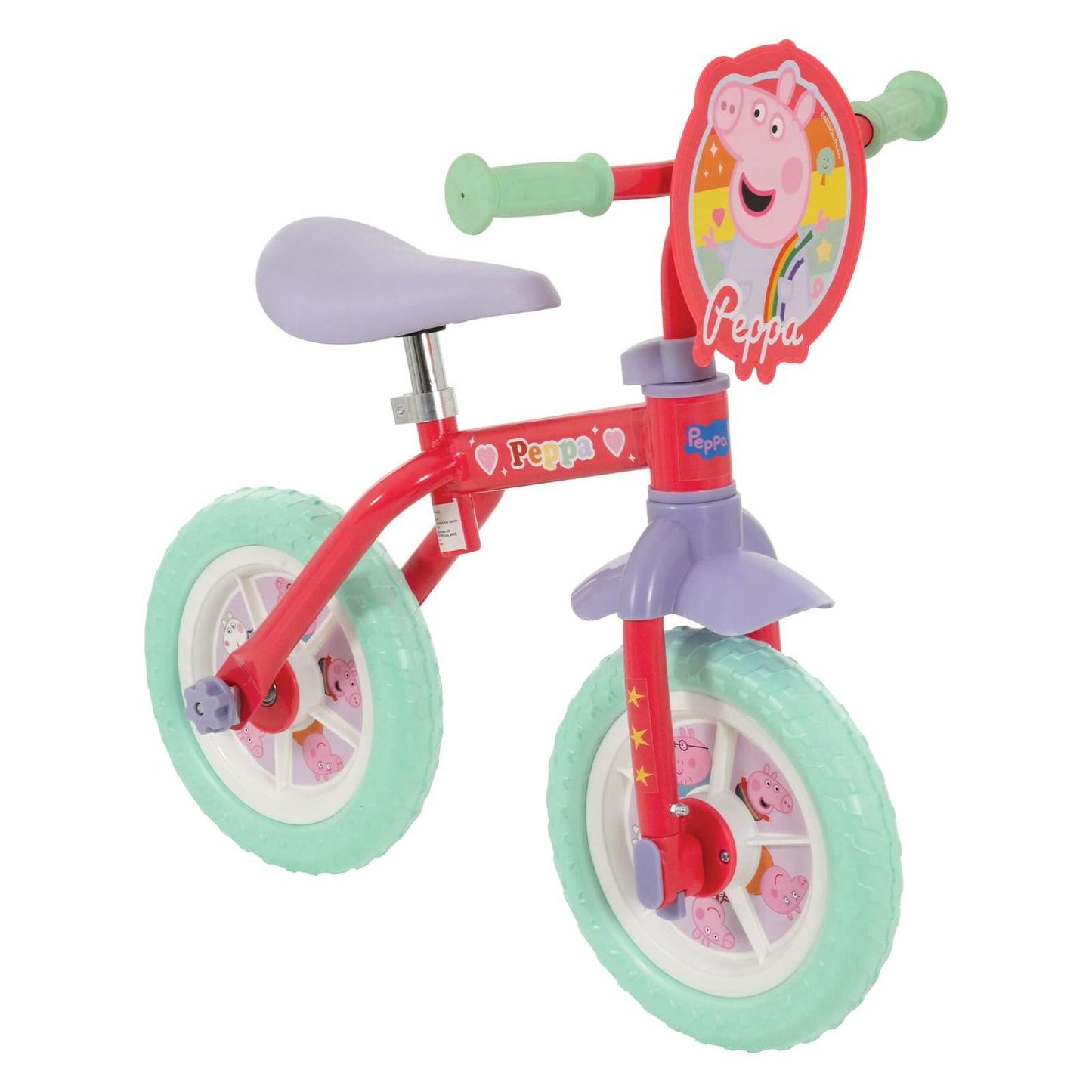 Peppa Pig My First 2-in-1 10" Balance Bike and Training Bike B GRADE