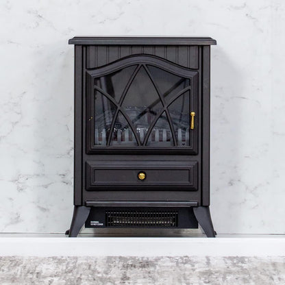 Benross 1800W Freestanding Black Electric Fireplace Stove Heater