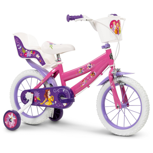 Toimsa Disney Princess 14" Bicycle, with Stabilisers, Basket and Doll Carrier