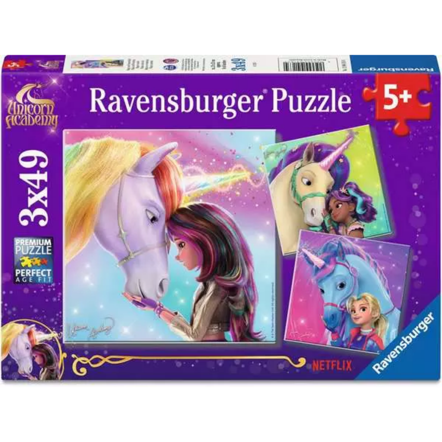 Ravensburger Unicorn Academy, 3x 49pc - 49 Pieces Puzzle