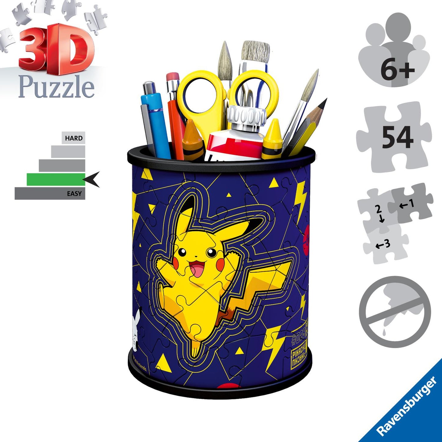Pokemon Pencil Holder 3D Puzzle, 54pc