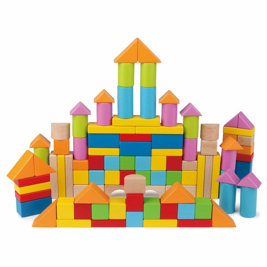 Hape Wonderful Wooden Beechwood Building Blocks 101 Pieces