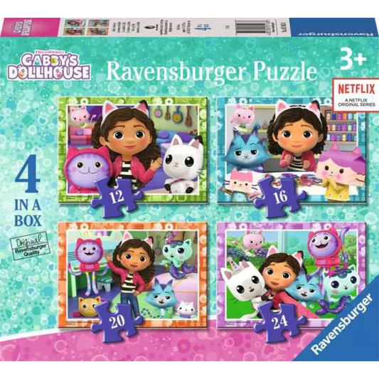 Ravensburger Gabby’s Dollhouse, 4 in a Box Jigsaw Puzzle