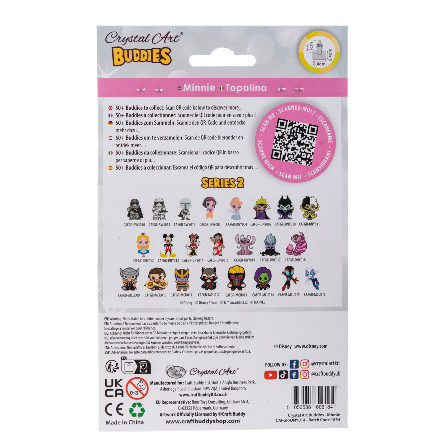 Disney Minnie Mouse Crystal Art Buddies